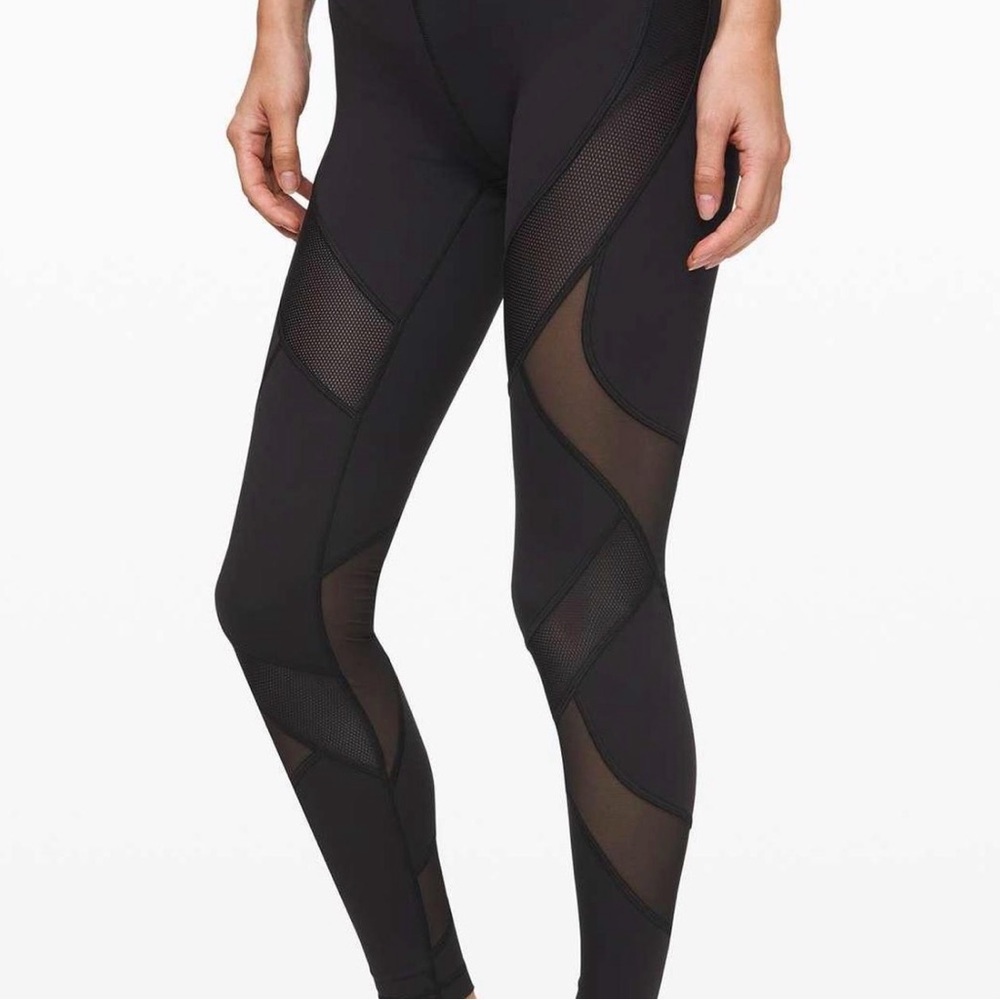 Lululemon Black Mesh Panel Leggings